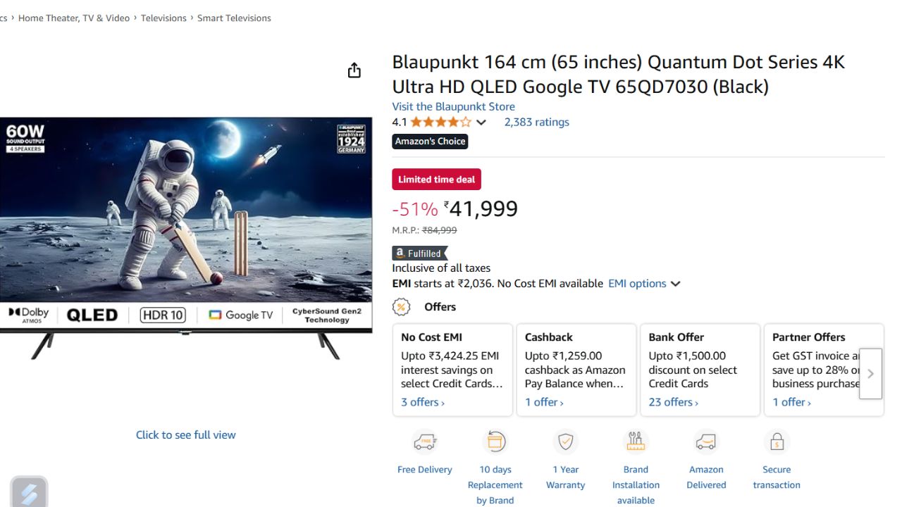 65 Inch Smart TV Under Rs 40000