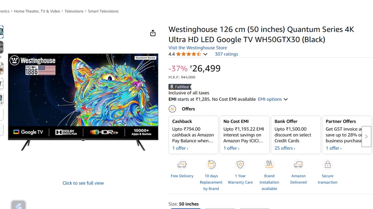 50-inch Smart TV Under 30000