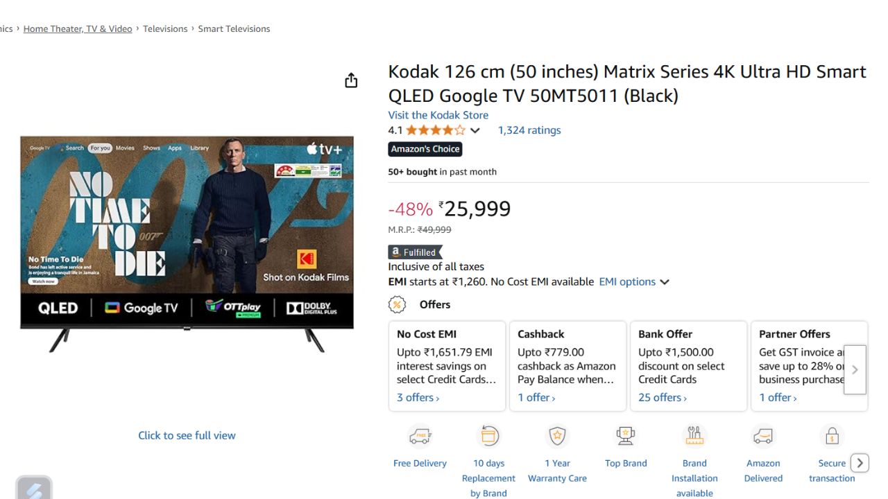 50-inch Smart TV Under 30000