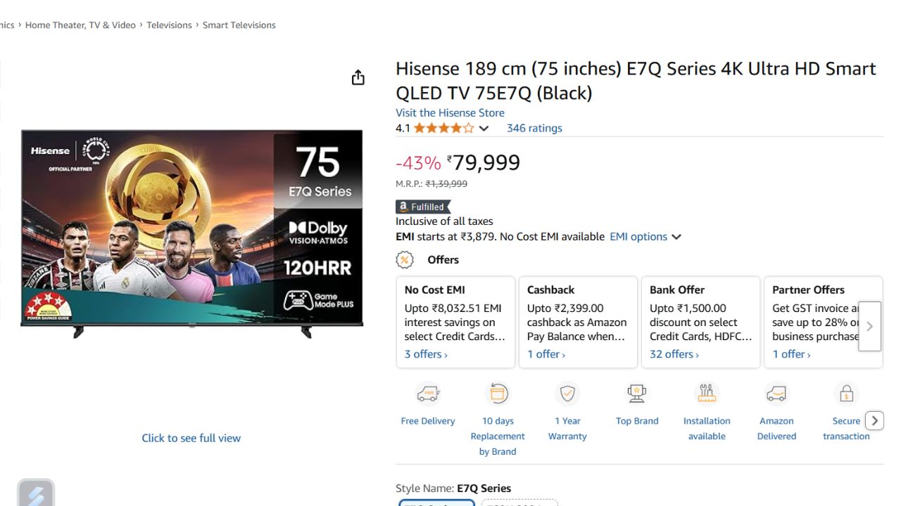 75 inch Smart TV Deals