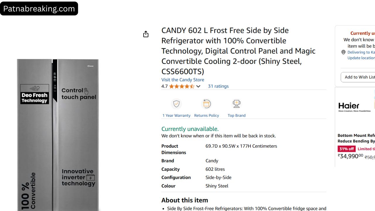 Amazon Side by Side Refrigerator