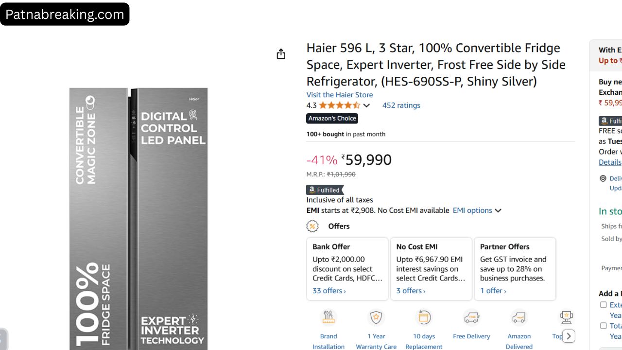 Amazon Side by Side Refrigerator
